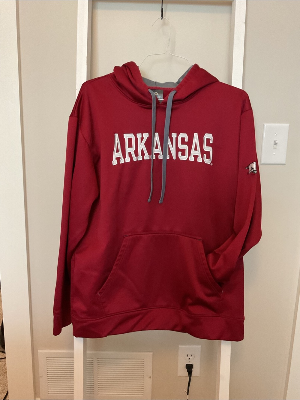 Knights Apparel Maroon Hoodie with White Lettering and Gray Drawstrings